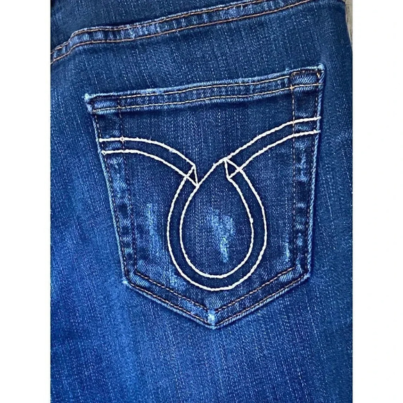 BIG STAR 26L Liv Boot Cut Low Cut Blue Jeans Distressed Whiskered Embroidered - Picture 4 of 16